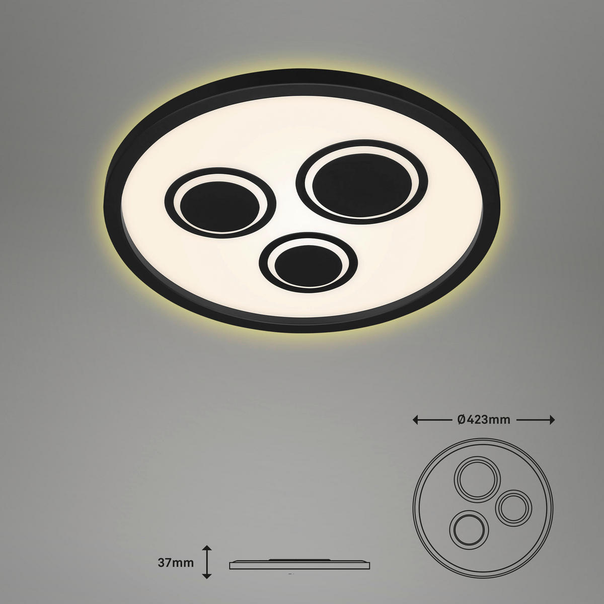 LED-TAKLAMPA  - svart, Basics, metall (42,3cm)