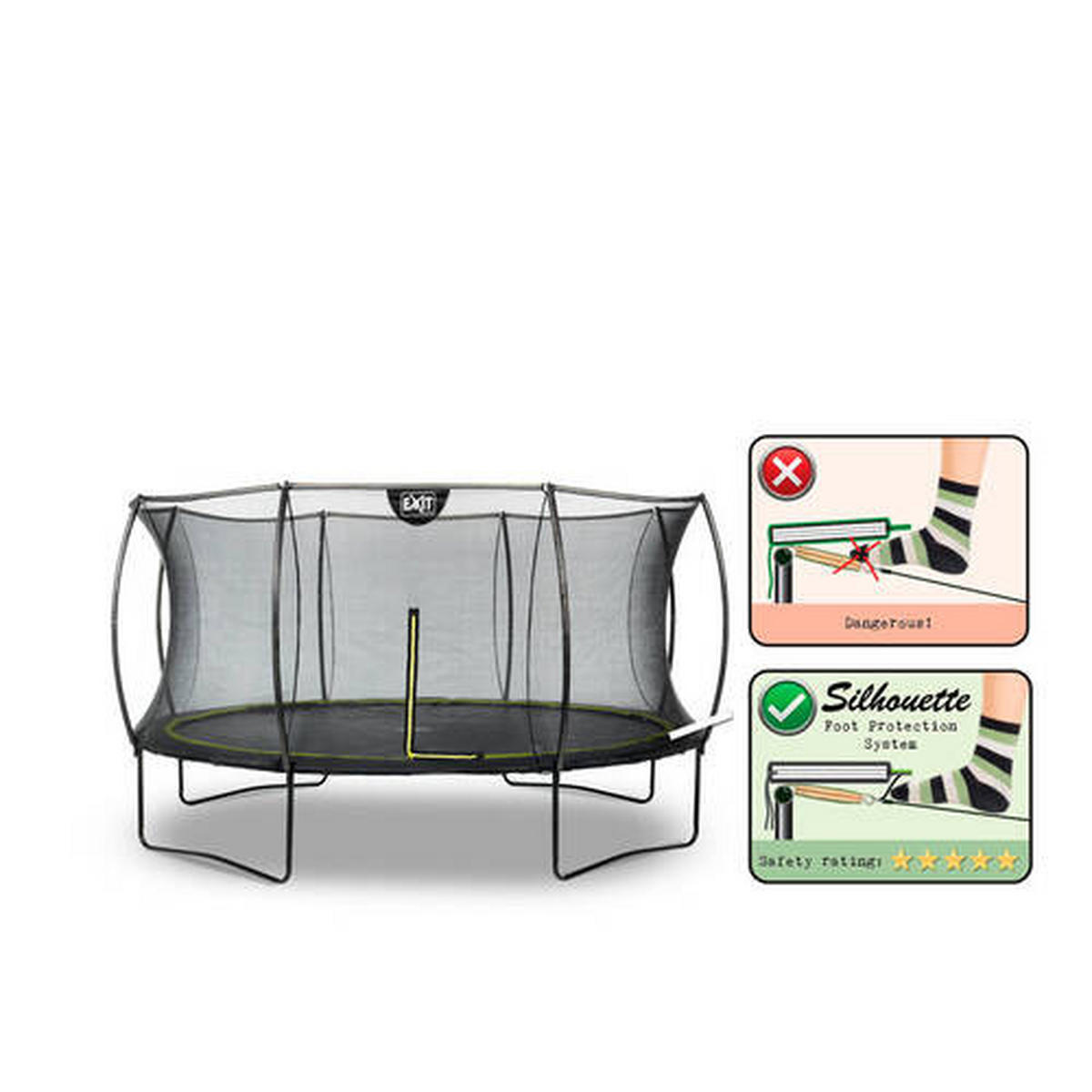 STUDSMATTA SILHOUETTE  - svart, Klassisk, metall/plast (427/269cm) - EXIT Toys