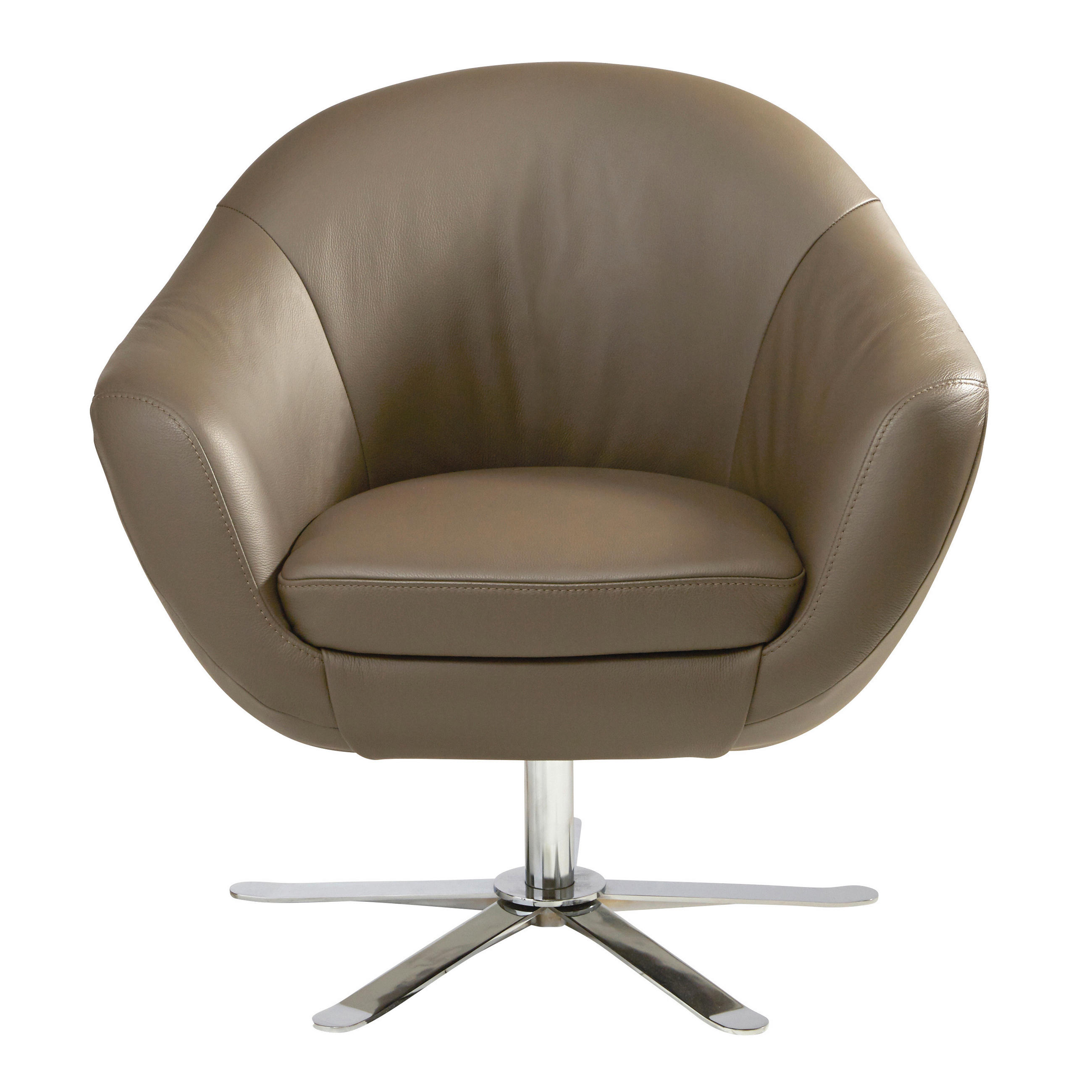 COCKTAILSESSEL in Echtleder Braun - Chromfarben/Braun, Design, Leder/Metall (84/82/71cm) - Joop!