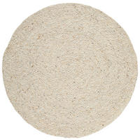 HANDWEBTEPPICH Wohnzimmer 180 cm Beige rund  - Beige, Basics, Textil (180cm) - Linea Natura