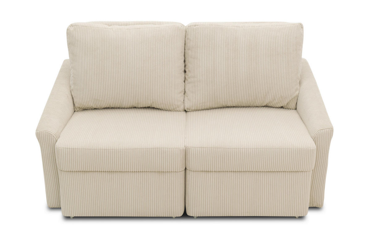 SCHLAFSOFA Mikrofaser Beige  - Beige/Schwarz, Basics, Kunststoff/Textil (168/86/96cm) - MID.YOU