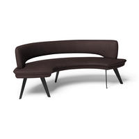 SITZBANK Metall, Leder Dunkelbraun  - Dunkelbraun/Schwarz, Design, Leder/Metall (238/84/154cm) - Joop!