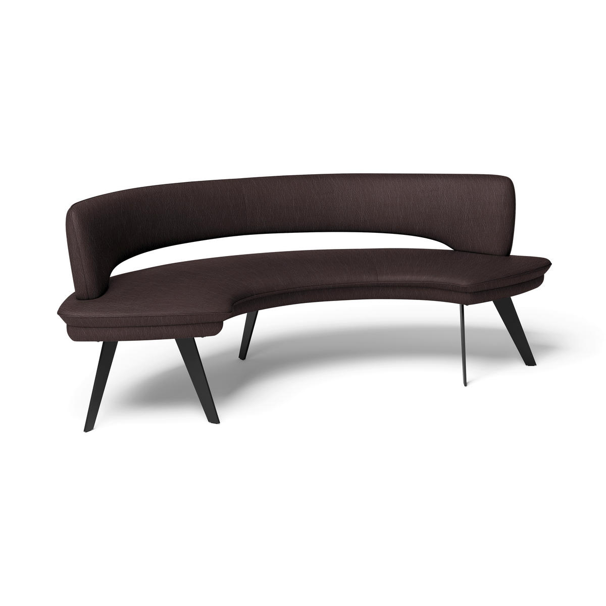 SITZBANK Metall, Leder Dunkelbraun  - Dunkelbraun/Schwarz, Design, Leder/Metall (238/84/154cm) - Joop!