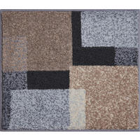 BADTEPPICH Atala Grau, Schwarz, Taupe 50/60 cm  - Taupe/Schwarz, Basics, Kunststoff/Textil (50/60cm) - Grund
