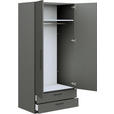 KLEIDERSCHRANK  in Graphitfarben  - Anthrazit/Graphitfarben, Design, Holzwerkstoff/Metall (101,3/213,6/59,3cm) - Cantus