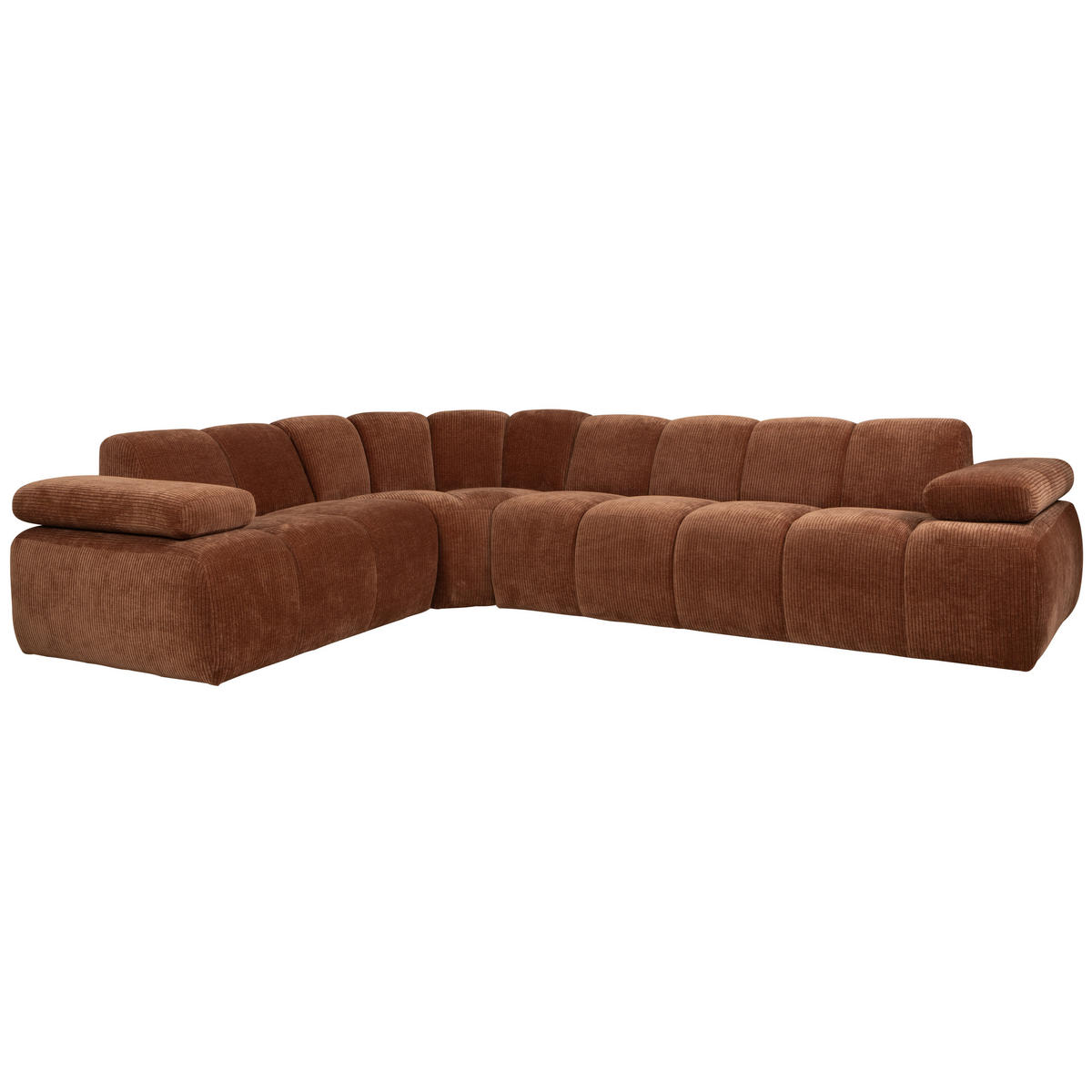 ECKSOFA Mojo Rostfarben gerippt  - Rostfarben, Design, Textil (230/310cm) - Livetastic