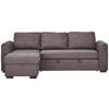 ECKSOFA in Webstoff Dunkelgrau  - Dunkelgrau/Schwarz, Design, Kunststoff/Textil (155/243cm) - Xora
