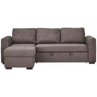 ECKSOFA in Webstoff Dunkelgrau  - Dunkelgrau/Schwarz, Design, Kunststoff/Textil (155/243cm) - Xora