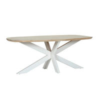 ESSTISCH Holz 200/100/77 cm  - Weiss/Eichefarben, Modern, Holz/Metall (200/100/77cm) - Livetastic