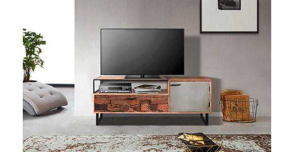 LOWBOARD in 160/62/40 cm - Hellbraun/Schwarz, Design, Holz/Stein (160/62/40cm) - Carryhome