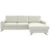 ECKSOFA in Echtleder Weiss  - Weiss/Schwarz, Design, Leder/Metall (267/165cm) - Lomoco