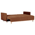 SCHLAFSOFA Chenille Braun  - Beige/Naturfarben, Design, Holz/Textil (205/75/100cm) - Xora