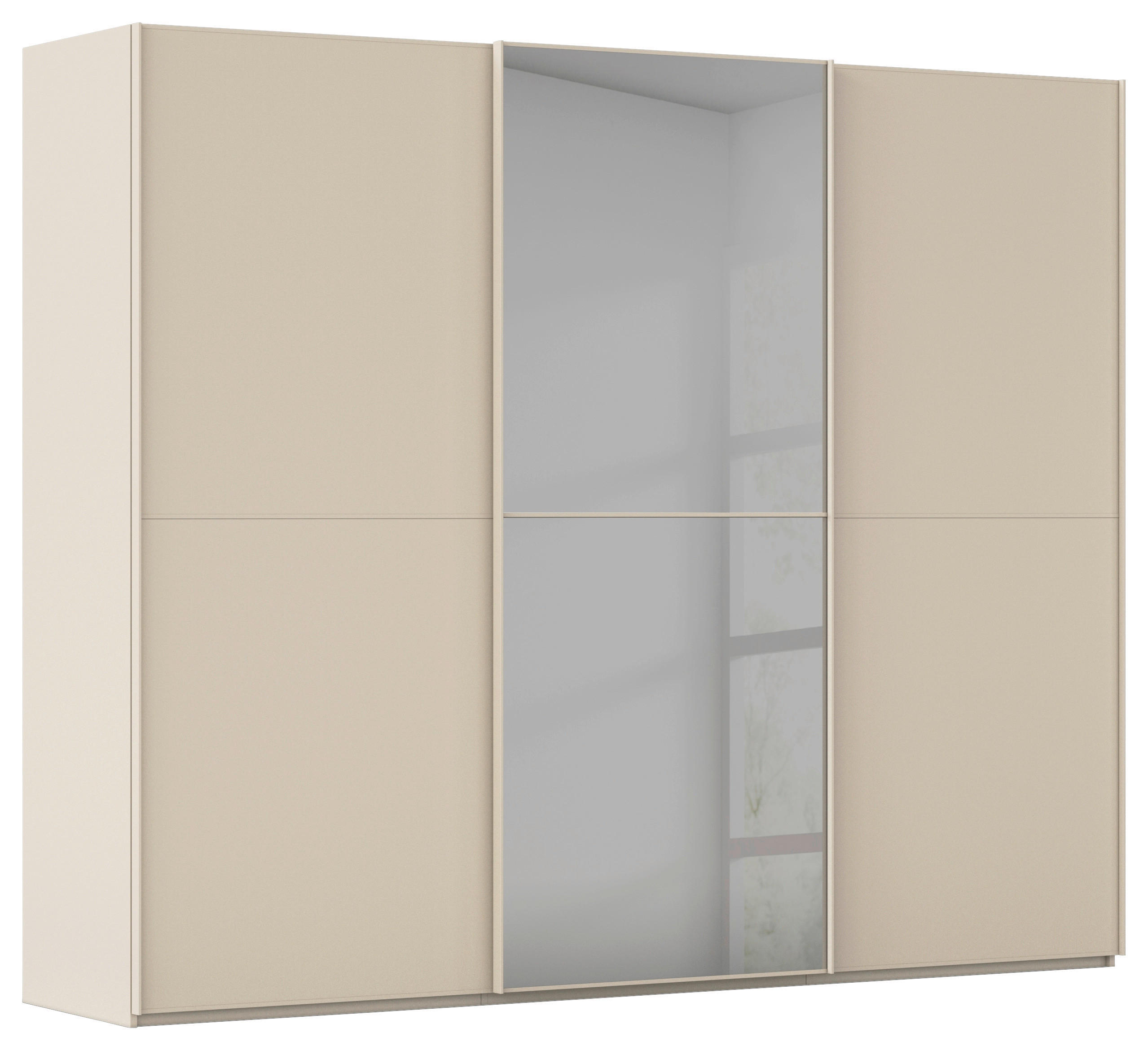 SCHWEBETÜRENSCHRANK 301/223/68 cm,  in Champagner, 3 Tür(en)  - Champagner, KONVENTIONELL, Glas/Holzwerkstoff (301/223/68cm) - Novel