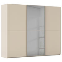 SCHWEBETÜRENSCHRANK 301/223/68 cm,  in Champagner, 3 Tür(en)  - Champagner, KONVENTIONELL, Glas/Holzwerkstoff (301/223/68cm) - Novel