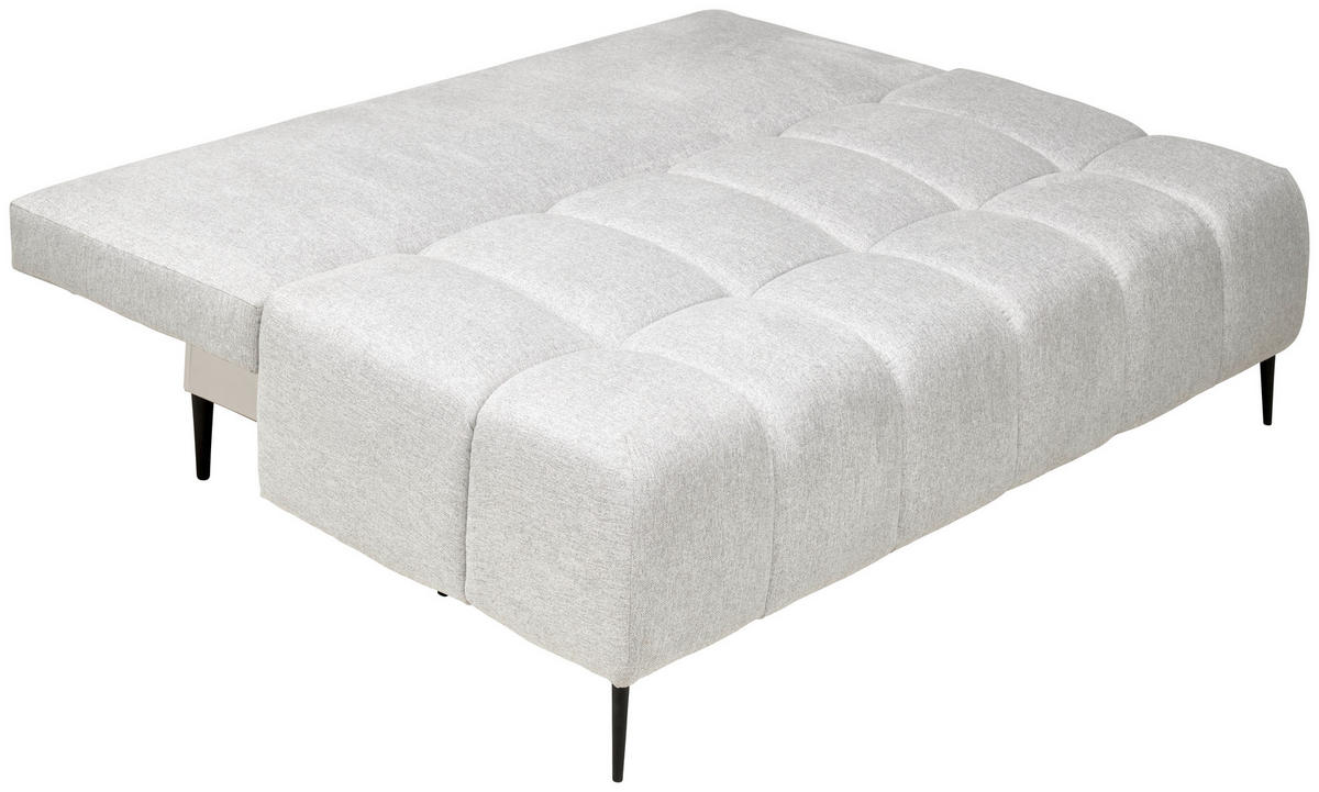 ZOFA S POSTELJNO FUNKCIJO,  siva tekstil  - črna/siva, Moderno, kovina/tekstil (204/90/95cm) - MID.YOU