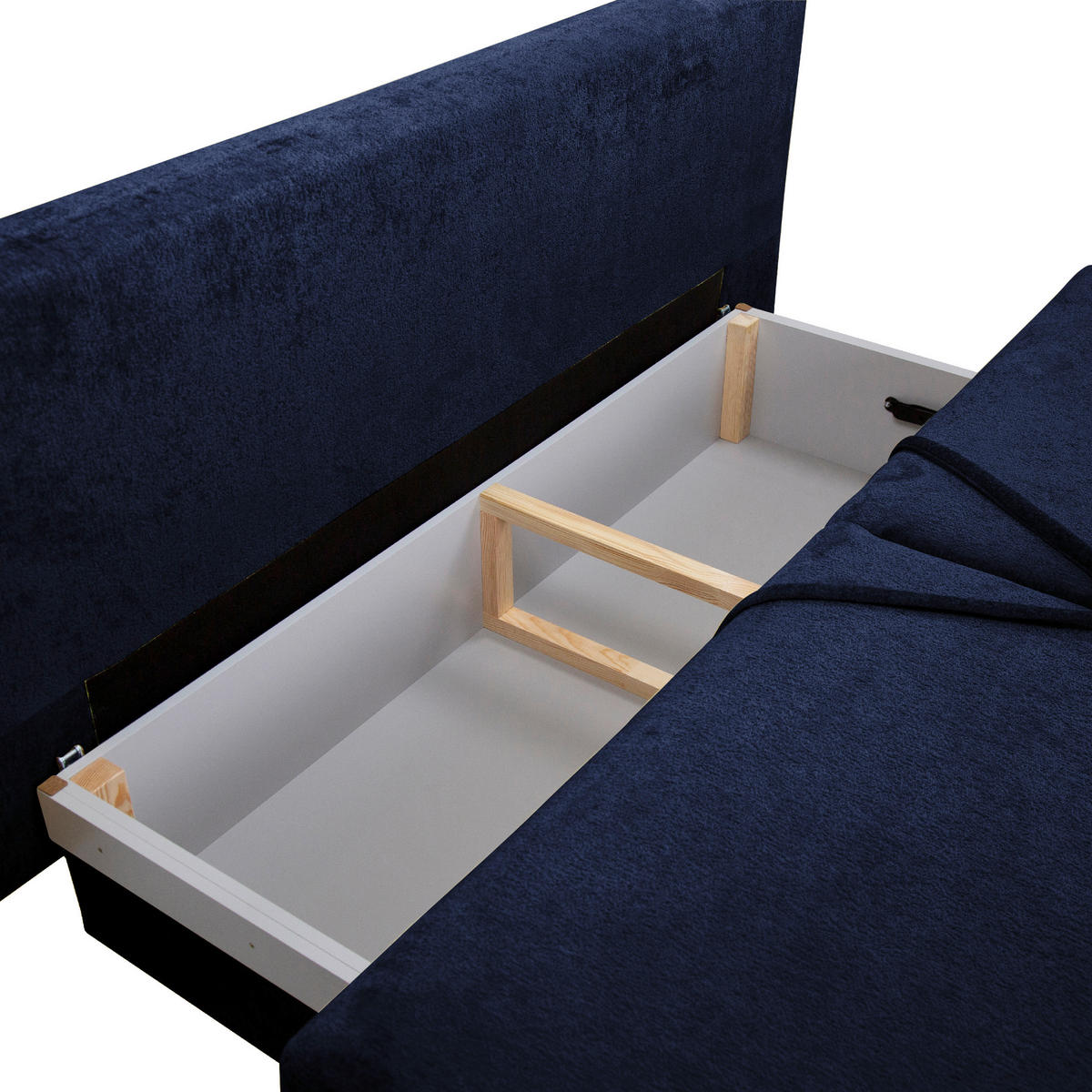 SCHLAFSOFA in Webstoff Dunkelblau  - Schwarz/Dunkelblau, Modern, Textil/Metall (200/90/100cm) - Ti'me