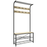 GARDEROBE 90/190/30 cm  - Honigeiche/Schwarz, Design, Holzwerkstoff/Metall (90/190/30cm) - MID.YOU