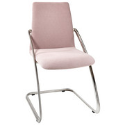 SCHWINGSTUHL in Metall, Textil Edelstahlfarben, Rosa - Edelstahlfarben/Rosa, KONVENTIONELL, Textil/Metall (52/90/62cm) - Venjakob