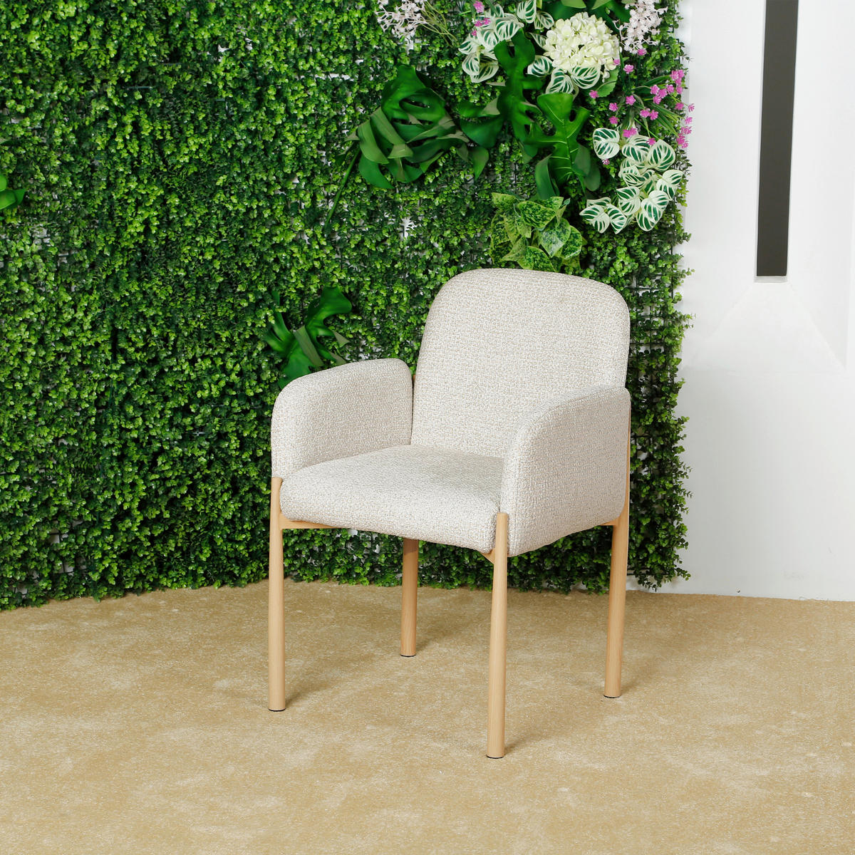 ARMLEHNSTUHL   - Taupe/Eichefarben, MODERN, Textil/Metall (58/82,5/60cm) - MID.YOU