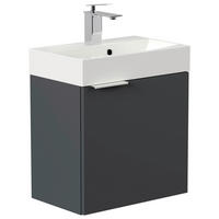 GÄSTEBAD 50 cm  - Silberfarben/Graphitfarben, MODERN, Holzwerkstoff/Stein (50cm) - MID.YOU