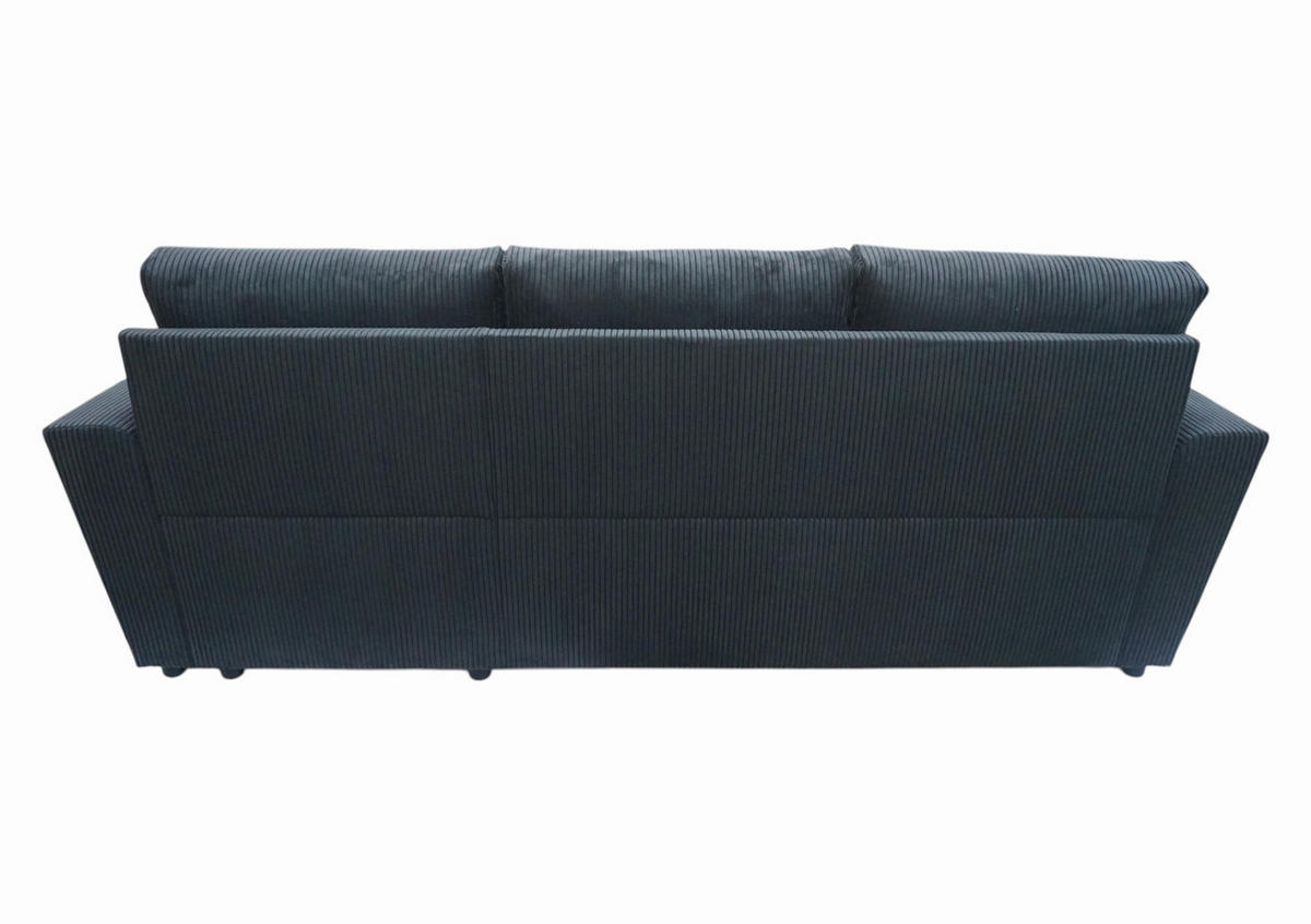 ECKSOFA TERMOLI Anthrazit Cord  - Anthrazit/Schwarz, Design, Kunststoff/Textil (231/155cm) - MID.YOU