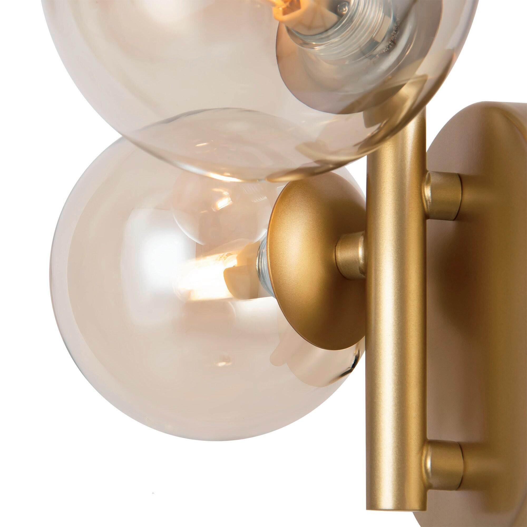 WANDLEUCHTE Modern - Goldfarben/Bernsteinfarben, Trend, Glas/Metall (26/20/12cm) - MAYTONI