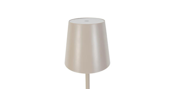 AKKU-STEHLEUCHTE 22/130 cm - Sandfarben, Design, Kunststoff/Metall (22/130cm) - Novel