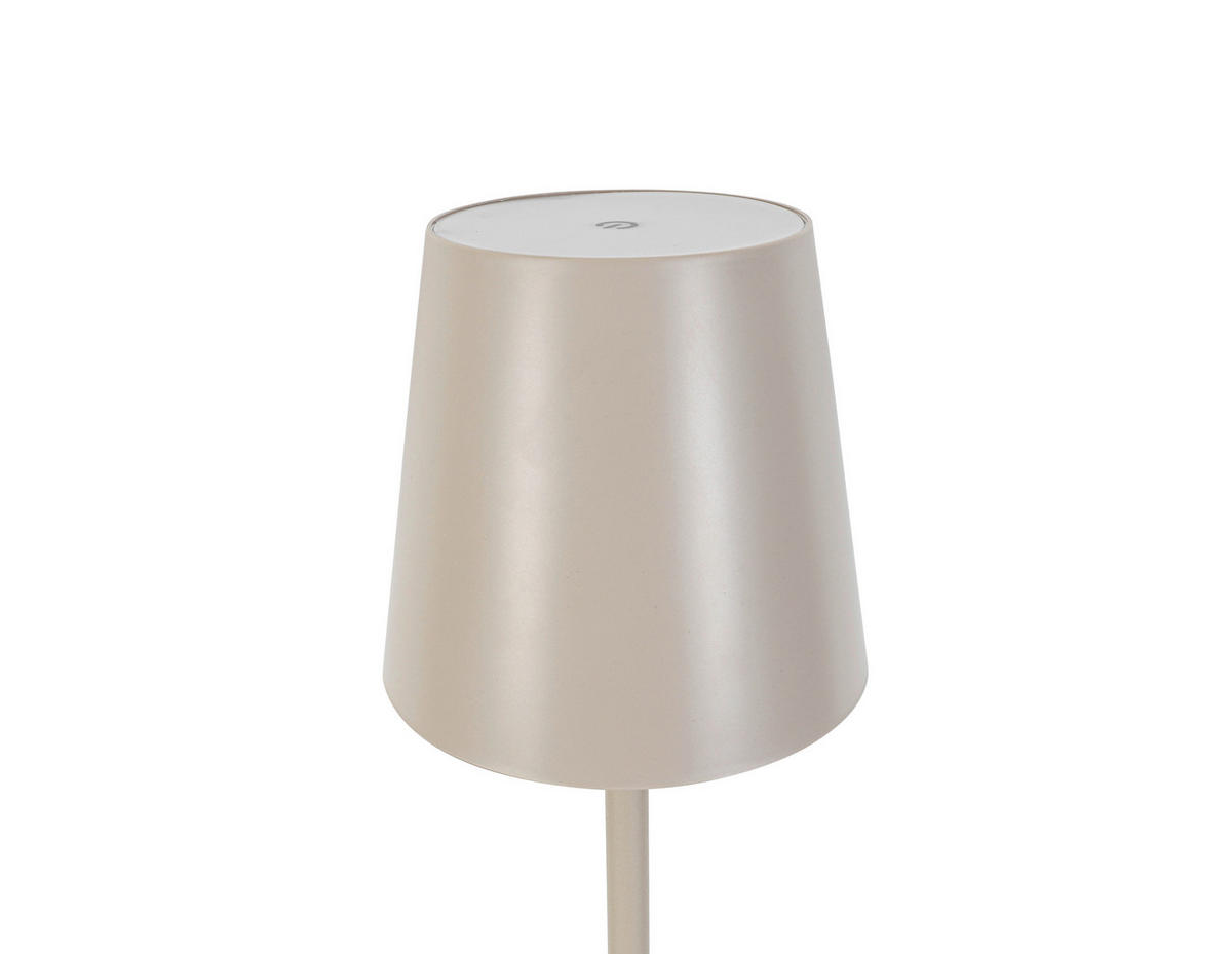 AKU STOJACÍ LAMPA, 22/130 cm  - pískové barvy, Design, kov/plast (22/130cm) - Novel
