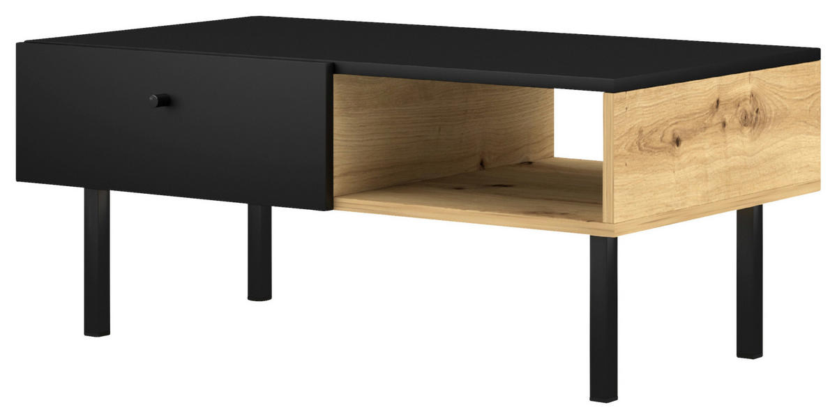 COUCHTISCH in Metall, Kunststoff, Holzwerkstoff 90/51,6/38 cm  - Schwarz/Weiß, Design, Holzwerkstoff/Kunststoff (90/51,6/38cm) - MID.YOU