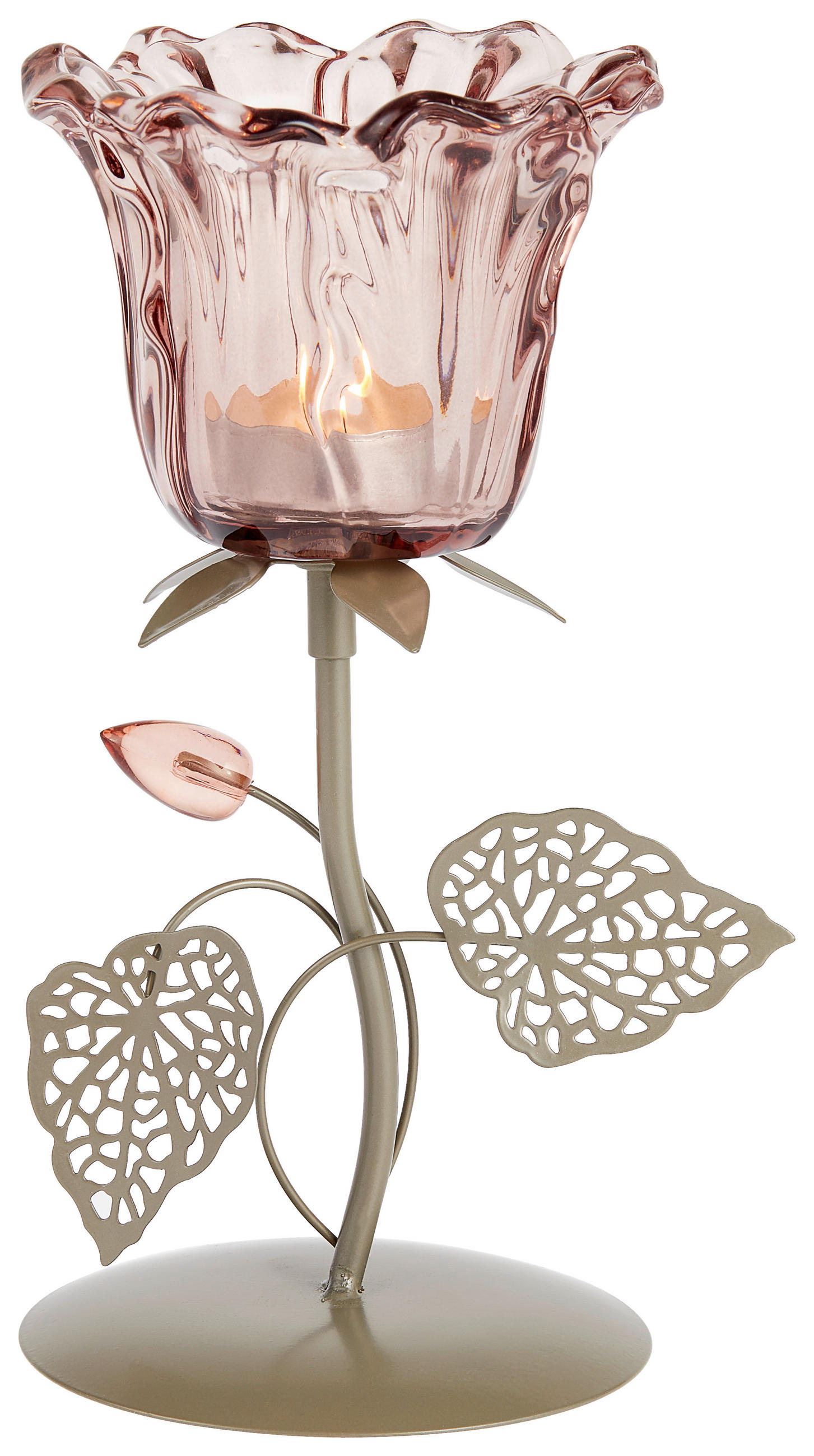 LJUSSTAKE  - bär/guldfärgad, Trend, metall/glas (13/21/10,5cm) - Ambia Home