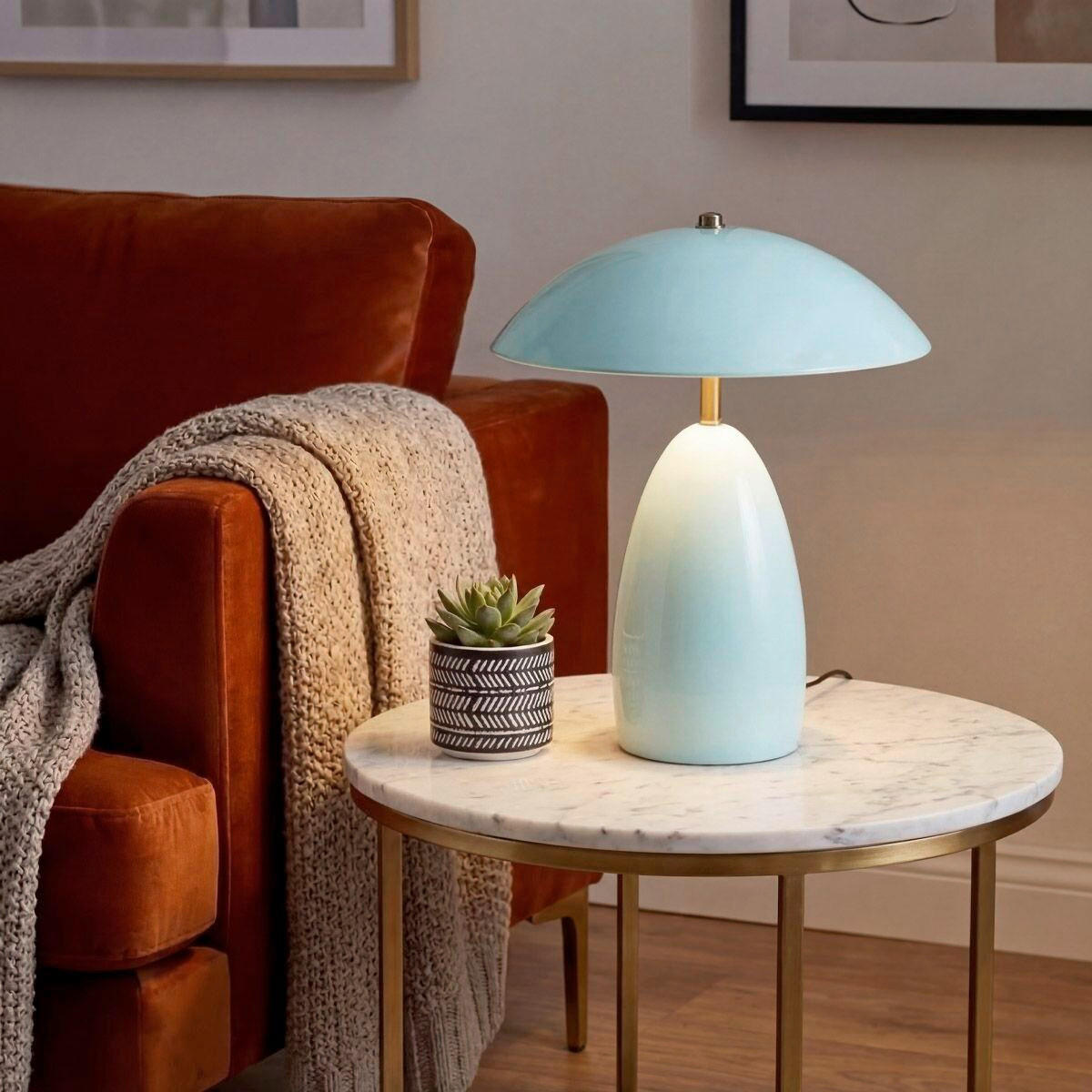 LED-TISCHLEUCHTE Alora Mood 30,5/35,2 cm  - Hellblau, Design, Metall (30,5/35,2cm) - Elstead Lighting