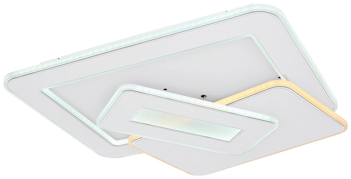LED-DECKENLEUCHTE KIQUE  Smart 49/48,5/6,8 cm   - Weiß, Design, Kunststoff/Metall (49/48,5/6,8cm) - Globo