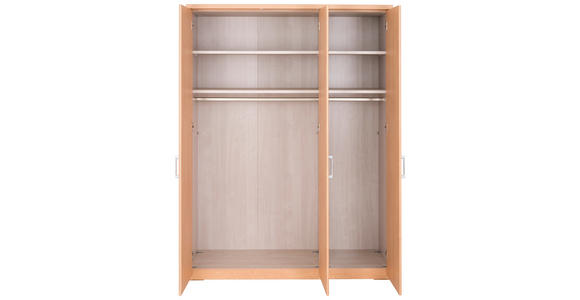 DREHTÜRENSCHRANK  in Eiche Bianco  - Eiche Bianco/Silberfarben, KONVENTIONELL, Glas/Holzwerkstoff (150/197/58cm) - Venda