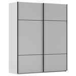 SCHWEBETÜRENSCHRANK  in Grau  - Schwarz/Grau, KONVENTIONELL, Holzwerkstoff/Metall (201/223/68cm) - Novel