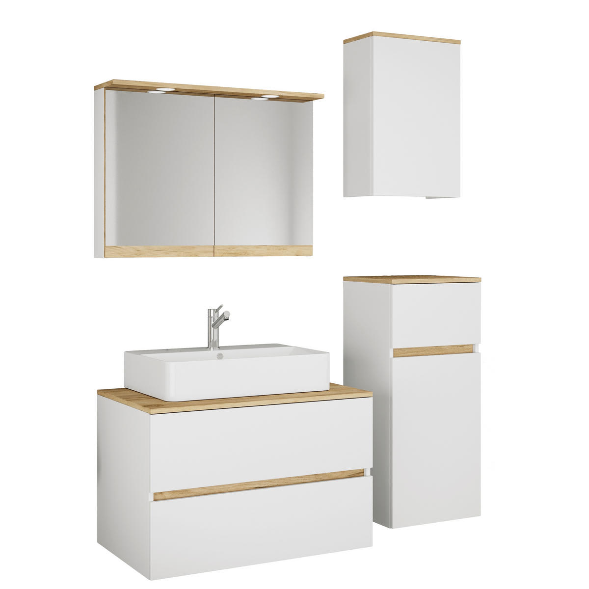  120 cm  - vit/honungsek, Trend, trämaterial/keramik (120cm) - MID.YOU