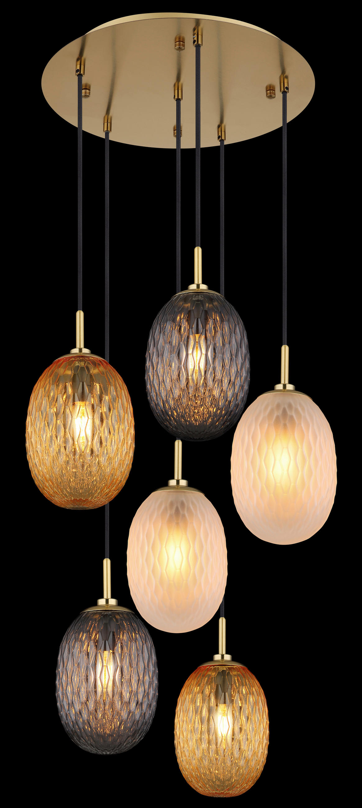 ZÁVĚSNÉ SVÍTIDLO, 47/120 cm  - šedá/oranžová, Basics, kov/textil (47/120cm) - Globo