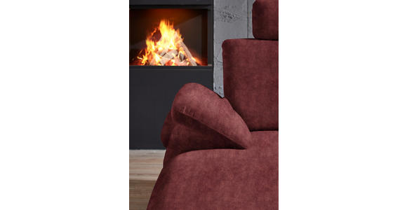 WOHNLANDSCHAFT in Velours Weinrot - Weinrot/Schwarz, Design, Textil/Metall (180/344/208cm) - Dieter Knoll