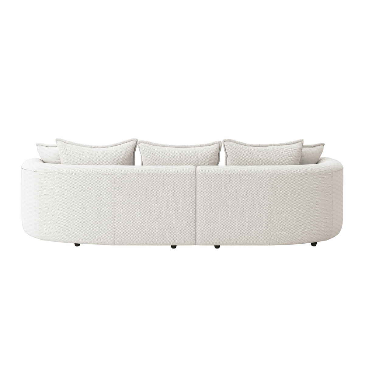 ECKSOFA LEVI Creme Velours, Struktur  - Creme/Schwarz, MODERN, Kunststoff/Textil (168/287cm) - Livetastic
