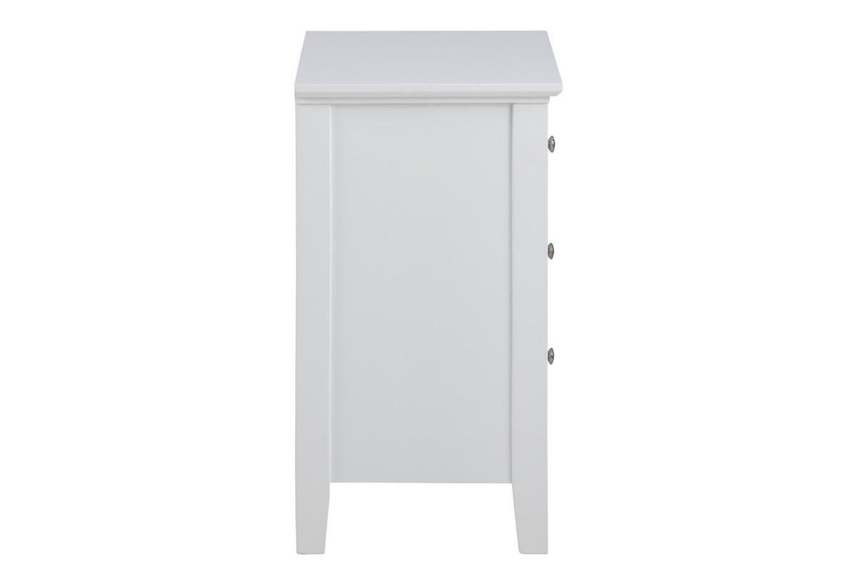 SÄNGBORD i vit  - vit/silver, Klassisk, metall/trämaterial (45/62,8/34cm) - Best Price