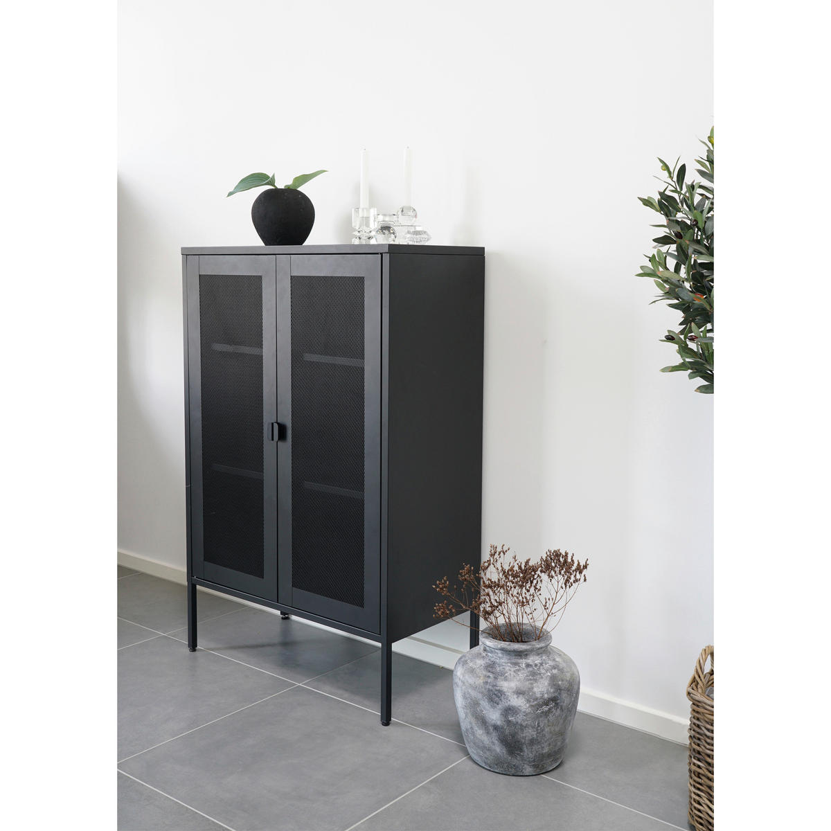 GARDEROBENSCHRANK Melbourne  in 80/120/40 cm  - Schwarz, Design, Metall (80/120/40cm) - MID.YOU