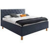 POLSTERBETT San Remo Matratze, gepolstertes Kopfteil, Lattenrost, Bettkasten 160/200 cm  in Blau  - Blau, Design, Holz/Holzwerkstoff (160/200cm) - Xora