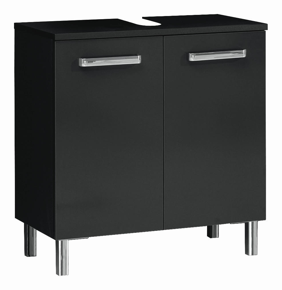 WASCHBECKENUNTERSCHRANK 60/62/33 cm  - Anthrazit/Silberfarben, KONVENTIONELL, Holzwerkstoff/Metall (60/62/33cm) - Carryhome