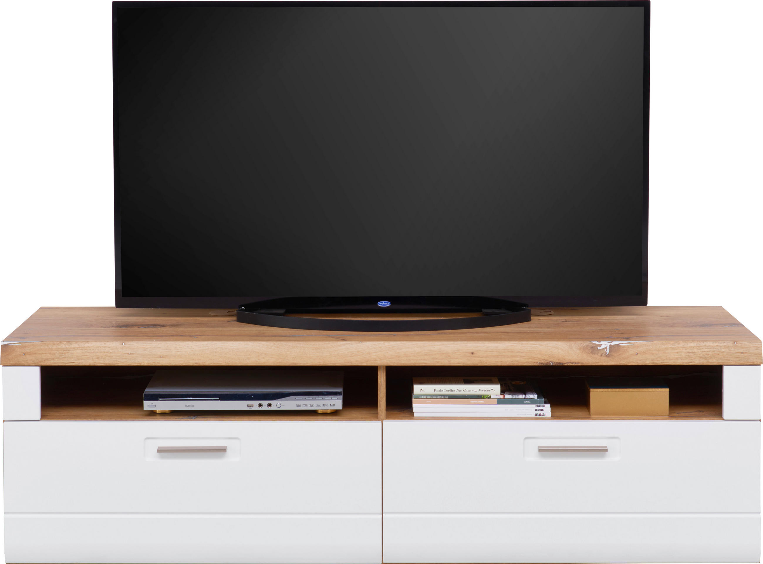 Tv-lowboard Auris B: 163,2 Cm Eiche Dekor / Weiß