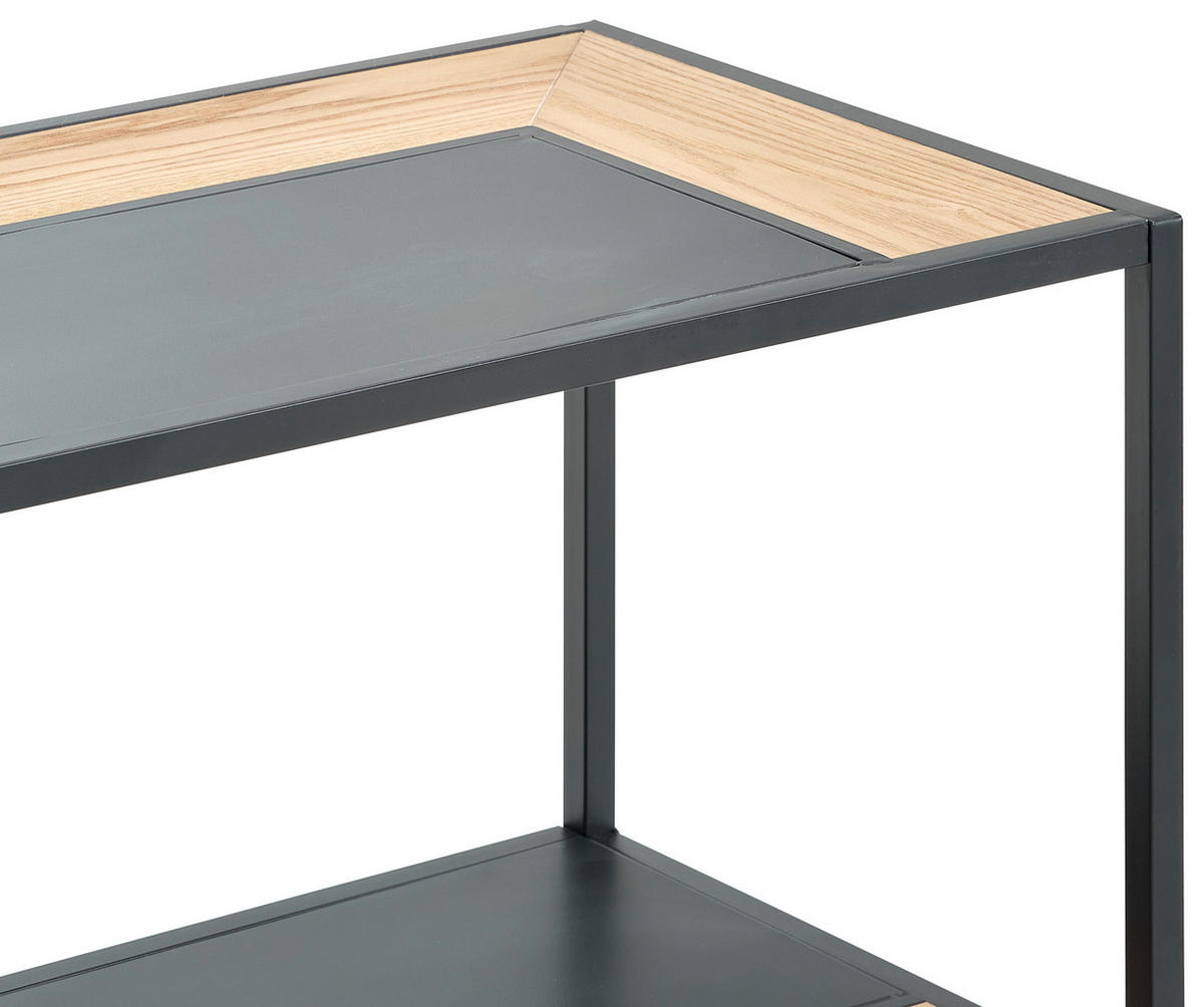 KONSOLENTISCH Tanne furniert Naturfarben, Schwarz  - Schwarz/Naturfarben, Design, Holz/Holzwerkstoff (100/79/35cm) - MID.YOU