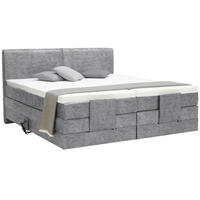 BOXSPRINGBETT 180/200 cm  in Grau  - Schwarz/Grau, Design, Kunststoff/Textil (180/200cm) - Hom`in