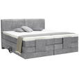 BOXSPRINGBETT 160/200 cm  in Grau  - Schwarz/Grau, Design, Kunststoff/Textil (160/200cm) - Hom`in