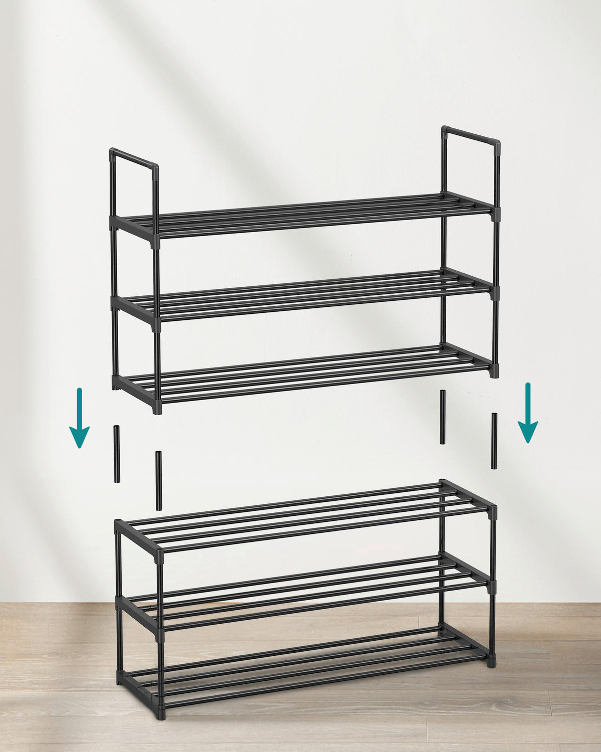 REGÁL NA TOPÁNKY, čierna, 92/55/30 cm - čierna, Trend, kov/plast (92/55/30cm) - Boxxx