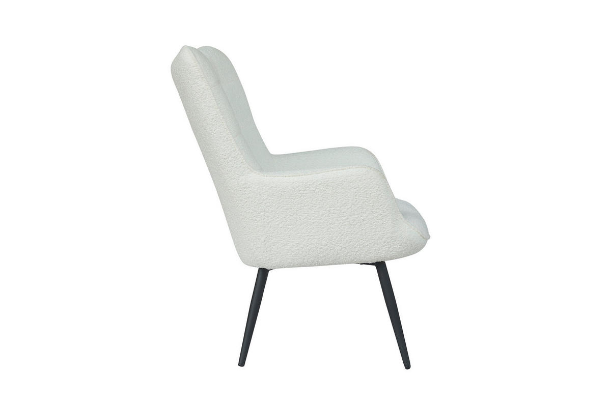 SESSEL in Bouclé Weiß  - Schwarz/Weiß, Basics, Textil/Metall (72/97/80cm) - MID.YOU