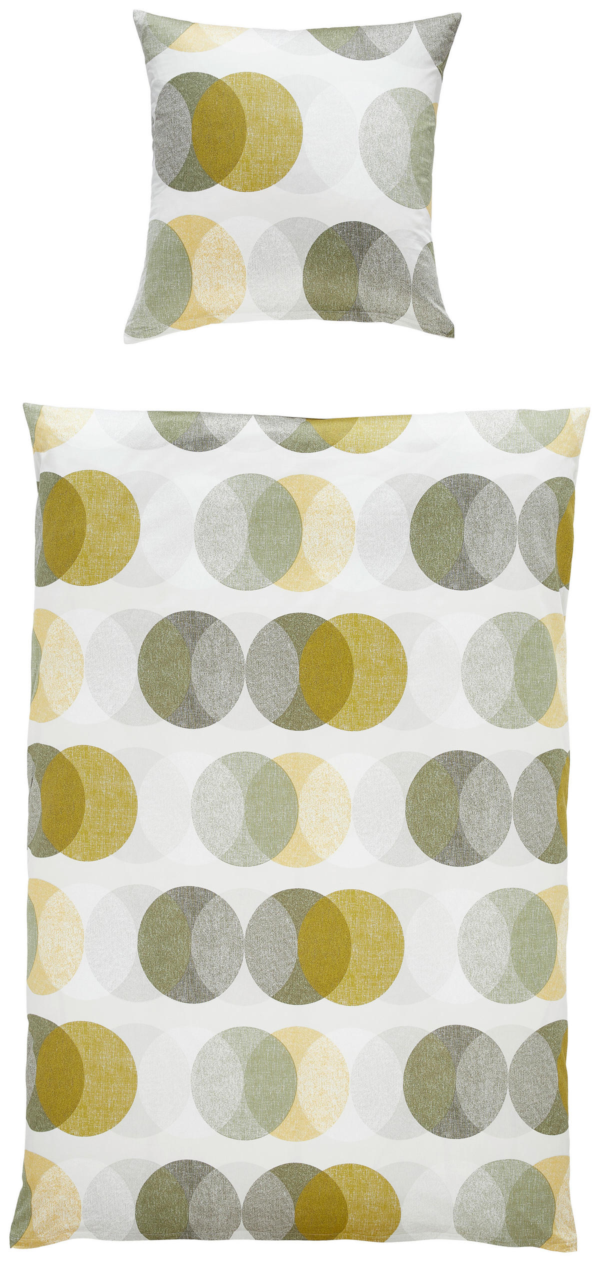 BETTWÄSCHE Makosatin 135/200 cm  - Hellgrün/Olivgrün, Basics, Textil (135/200cm) - Janine