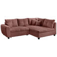 ECKSOFA Altrosa Plüsch  - Schwarz/Altrosa, KONVENTIONELL, Kunststoff/Textil (249/175cm) - Carryhome